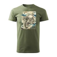 Koszulka z motocyklem na motor Suzuki V-strom Vstrom DL 650 XT męska khaki REGULAR XL