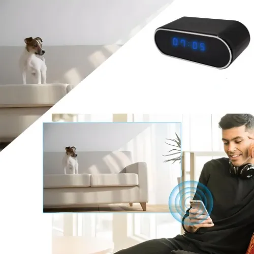 ZEGAR Z UKRYTA MINI KAMERA SZPIEGOWSKA WiFi BUDZIK na Arena.pl