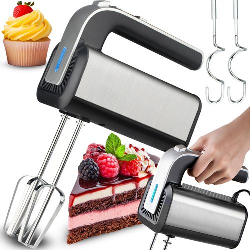 Mikser robot kuchenny ręczny 5 prędkości TURBO 300 W - srebrny na Arena.pl