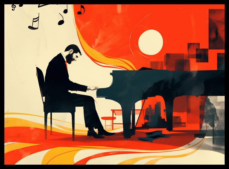 Plakat 55x40cm Pianista zdjęcie 2