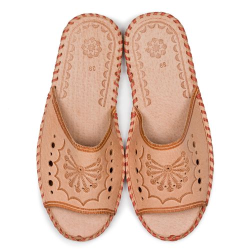 Damskie klapki skórzane naturalne na Arena.pl