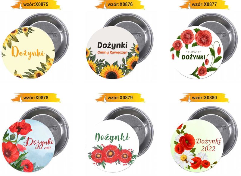 Przypinki buttony TANIO DOŻYNKI z grafiką zdjęcie 6
