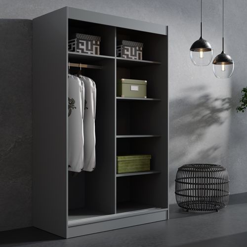 Szafa przesuwna Como 2D 120 Szara (lacobel) na Arena.pl