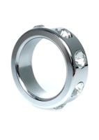 pierścień-metal cock ring with cristal diamonds small