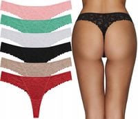 Majtki Stringi figi damskie bawełniane koronkowe seksowne zestaw SEXI