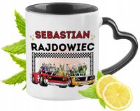 Kubek Czarny Z Uszkiem W Kształcie Serca Dla Sebastiana Idealny Na Prezent
