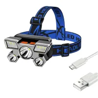 Latarka Akumulatorowa Czołowa Czołówka Mocna 9x Led Zoom Cree XPE na Głowę