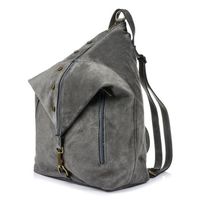 VERA PELLE plecak damski zamszowy elegancki z ćwiekami V409 c.szary