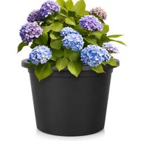 Duża Doniczka Ogrodowa Donica Zewnętrzna Plastikowa Okrągła Czarna 39x28 cm