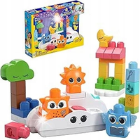 MEGA BLOKS SENSORYCZNY ZESTAW KLOCKÓW 30 EL. W BLASKU KSIĘŻYCA I SŁONECZKA