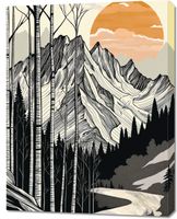 Obraz 70x90cm Drzeworys Górski