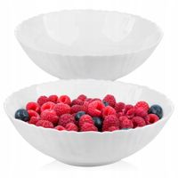 SALATERKA SZKŁO OPAL OKRĄGŁA BIAŁA AGNES 18CM ELEGANCKA DO SAŁATEK NA OWOCE