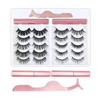 Rzęsy Magnetyczne 10 PAR Sztuczne DŁUGIE Zestaw XXXL + PĘSETA + 2X EYELINER