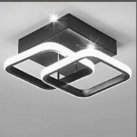LAMPA SUFITOWA Z CZUJNIKIEM RUCHU WISZACA CZARNA 6500K NOWOCZESNA DO SALONU