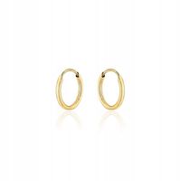 Kolczyki złote 585 kółeczka kreol kwadratowy przekrój drobne na małżowinę