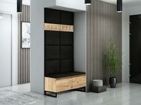 Zestaw mebli do przedpokoju Megan 2PP8 dąb złoty/paneleczarne