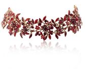 choker czerwone kwiatuszki z kryształkami z kolekcji blossom (c8157au/1/cz)