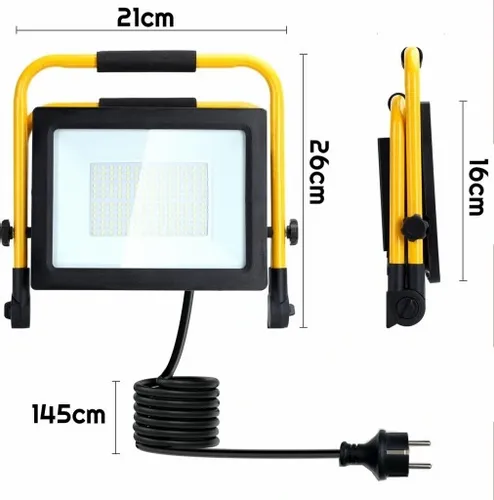 HALOGEN LED 50W Roboczy Budowlany IP65 z Uchwytem na Arena.pl