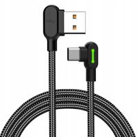 Mcdodo Kątowy Kabel Przewód Usb Do Usb-c Szybkie Ładowanie Telefonu 3 M Led