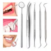 ZESTAW NARZĘDZI STOMATOLOGICZNYCH DENTYSTYCZNYCH DO ZĘBÓW LUSTERKO 5szt