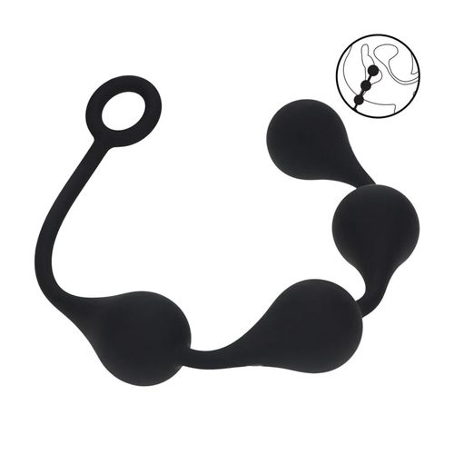waterdrop silicone anal balls - l - 40mm - black na Arena.pl