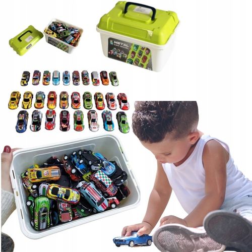 DUŻY ZESTAW SAMOCHODÓW METALOWE RESORAKI w walizce Autka AUTKO Z NAPĘDEM na Arena.pl