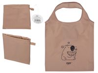 Torba na zakupy składana zakupowa 38x58 cm eko stylowa beżowa z nadrukiem