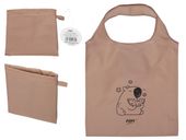 Torba na zakupy składana zakupowa 38x58 cm eko stylowa beżowa z nadrukiem