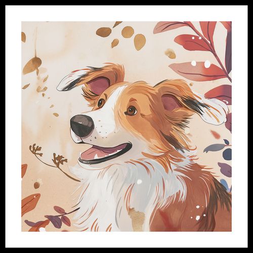 Plakat 60x60cm Collie Jesienną Porą na Arena.pl