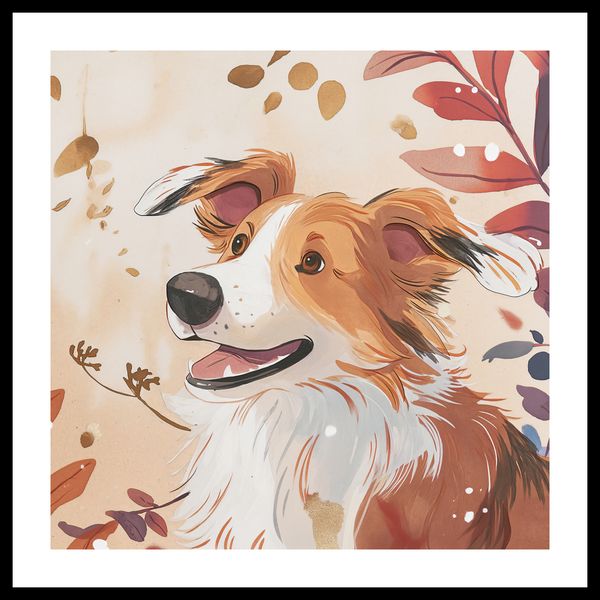 Plakat 60x60cm Collie Jesienną Porą zdjęcie 3