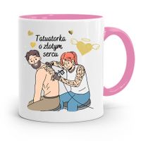 Dla Tatuażystki Tatuażysty Kubek Różowy Na Prezent Z Nadrukiem Ze Zdjęciem