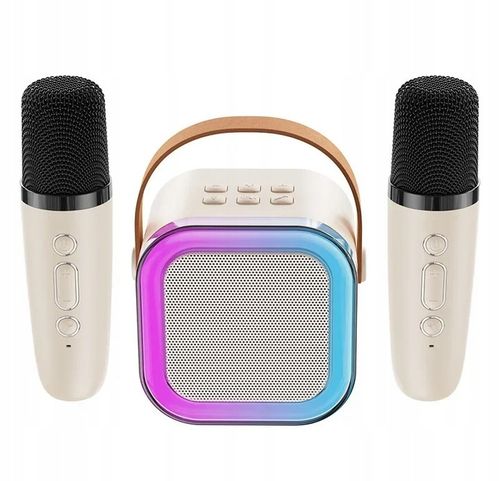 PRZENOŚNY ZESTAW KARAOKE GŁOŚNIK BLUETOOTH RGB DWA MIKROFONY USB MINI JACK na Arena.pl