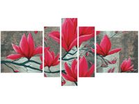 80CM 160CM OBRAZ 5 ELEM FUKSJOWA MAGNOLIA DRUK ŚCIENNY