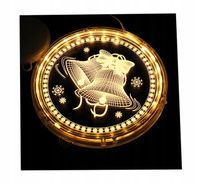 WITRAŻ 3D LED ŚWIĄTECZNE LAMPKI NA OKNO DZWONECZKI