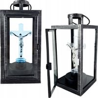 LATARENKA Z KRZYŻEM LED ZNICZ LAMPION NA BATERIE