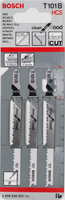 Brzeszczot do wyrzynarki miękkie drewno sklejka T 101 B 3 szt BOSCH
