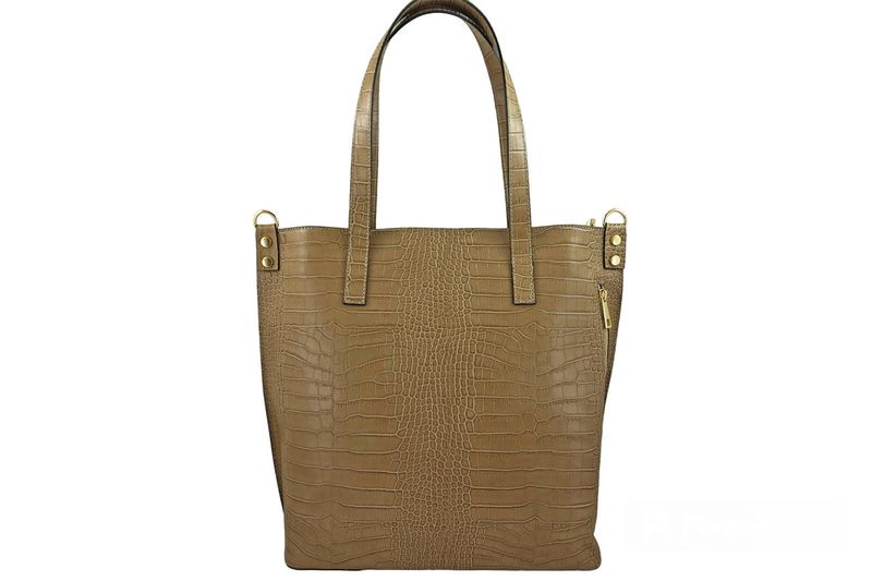 Duża torebka damska shopper - Beżowa zdjęcie 1