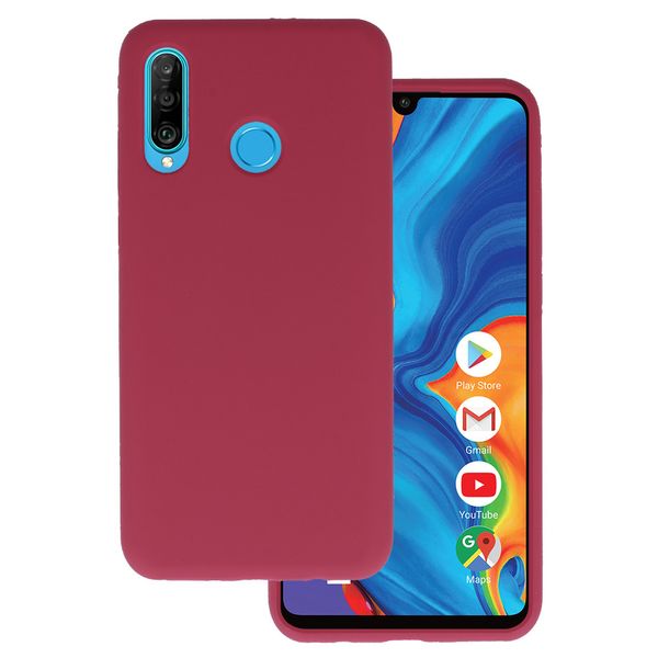 Silicone Lite Case do Huawei P30 Lite bordowy zdjęcie 1