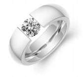 PIERŚCIONEK SREBRNY STAL MASYWNY DUŻY KRYSZTAŁ 27