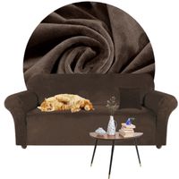 POKROWIEC NA KANAPĘ SOFĘ NAROŻNIK 235-300 BRĄZOWY