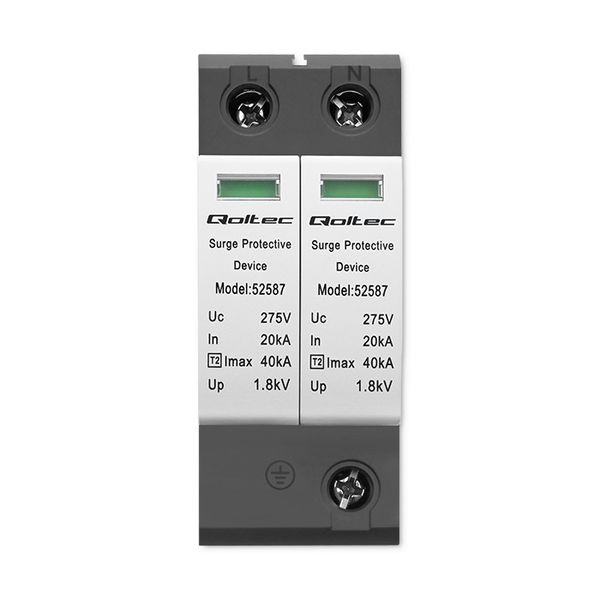 Qoltec Ogranicznik ochronnik przepięć AC 2P 275V T2 |B+C zdjęcie 10