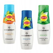 2X Syropy Sodastream Lipton Ice Tea Peach Bez Cukru + Lemon Tea + Green Tea