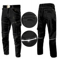 Spodnie robocze Jeans męskie Bojówki czarne Elastyczne Wygodne Stretch BHP