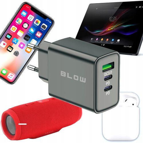 SZYBKA ŁADOWARKA SIECIOWA GNIAZDO USB + 2x USB-C QC PD 40W UNIWERSALNA na Arena.pl