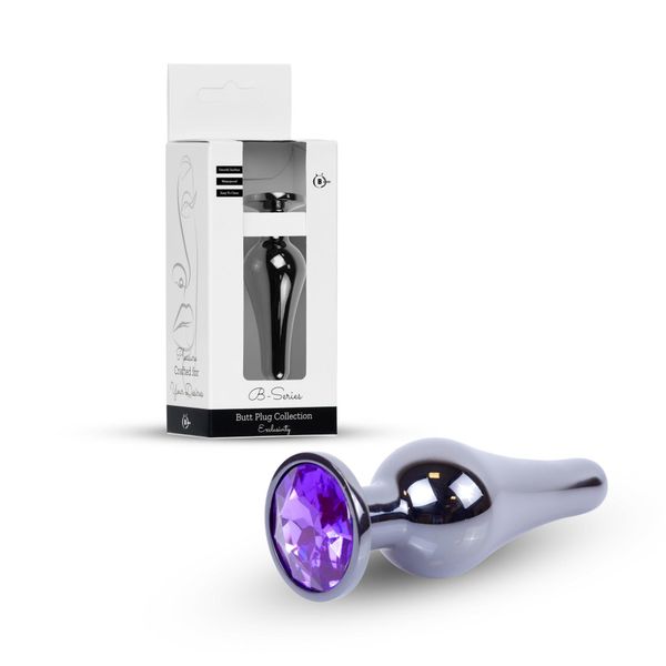 Plug-Jewellery Dark Silver Butt Plug- Purple zdjęcie 10