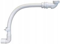 Syfon umywalkowy suchy biały PUM z rurą elastyczną