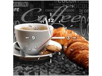 40X40CM ZEGAR CZARNA KAWA OBRAZ