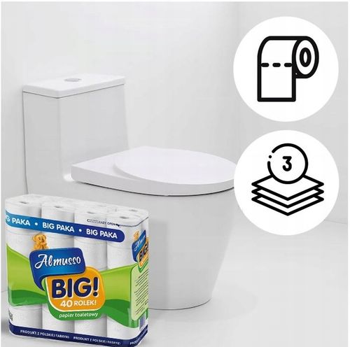 Papier toaletowy 3 warstwowy Almusso BIG 40 rolek biały na Arena.pl