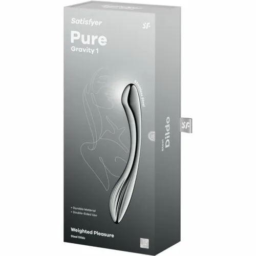 satisfyer pure gravity 1 - dwustronny model ze stali nierdzewnej, srebrny na Arena.pl