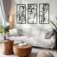 OBRAZ AŻUROWY DEKORACJA ŚCIENNA TWARZE 3D DO SALONU PANELE TRYPTYK DUŻY XL